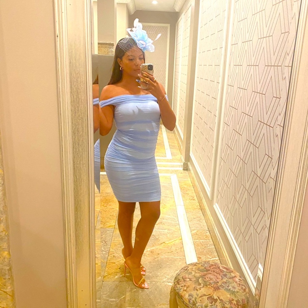 Baby blue form fitting beauty